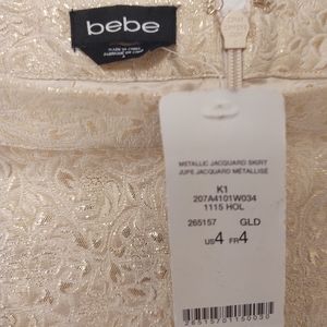 NWT Bebe metallic Jacquard skirt.